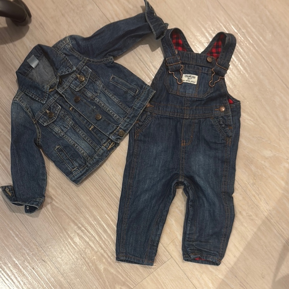 Toddlers Denim Jacket and jumpsuit jean Set for Kids